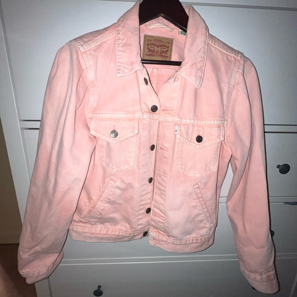 Levi’s original puff sleeve trucker Pink Denim Jacket